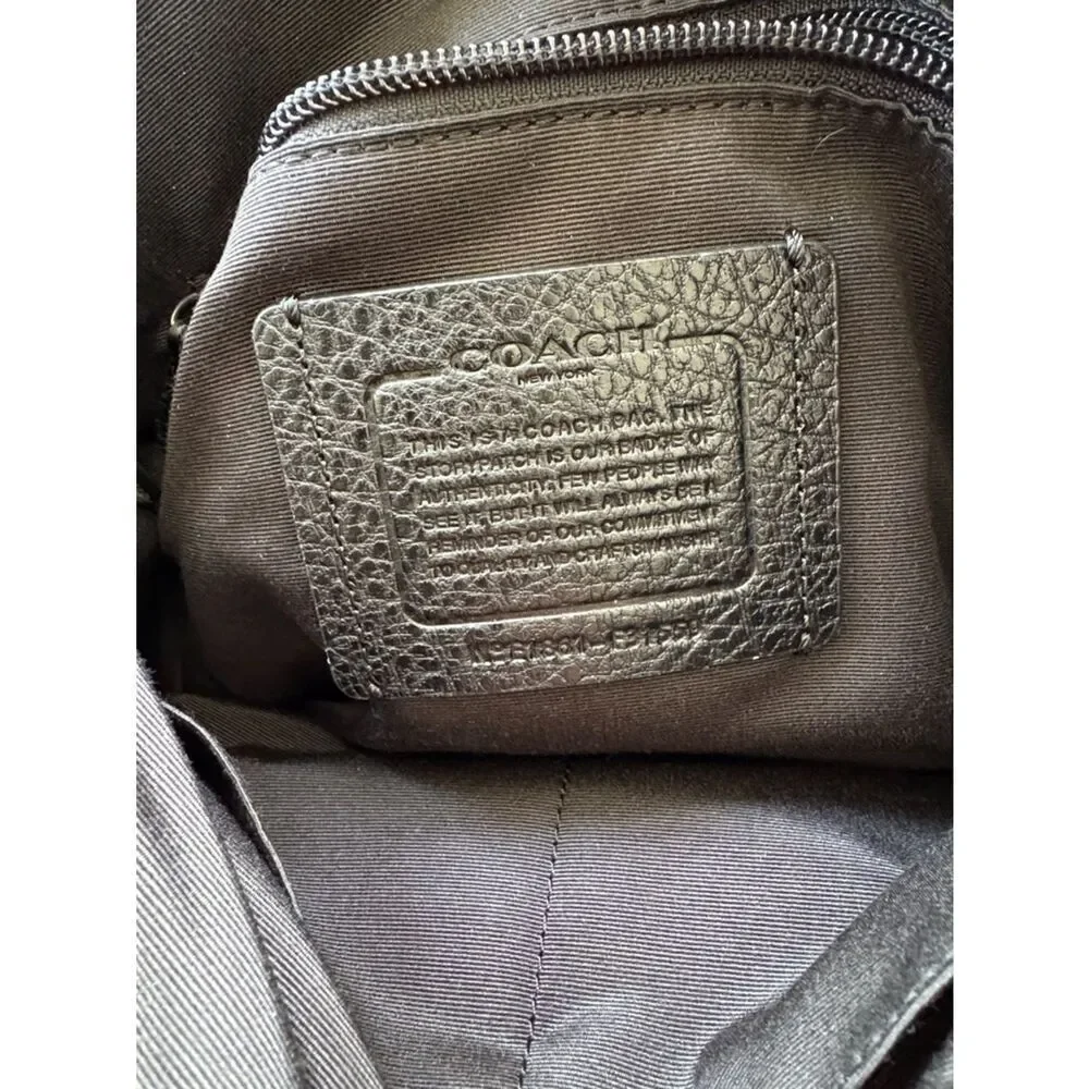 Coach Men's Black & Camouflage PVC Leather Crossbody Messenger Bag Flap Closure